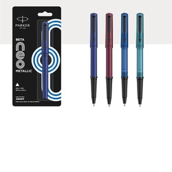 Parker Beta Neo Metallic Coated Clip Ball Pen - Red Body